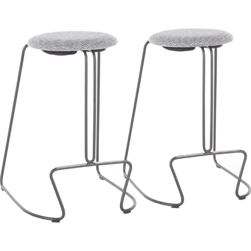 Finn 26" Counter Stool in Charcoal Grey Fabric & Grey Steel (Set of 2)